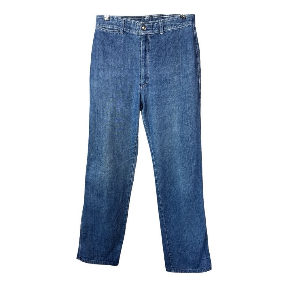 PIZZAZZ Women's Vintage Denim High Waisted Straight Leg Jeans Blue Size 16